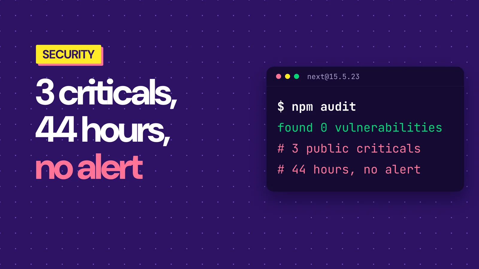 Three critical vulnerabilities, 44 hours, and no scanner alert