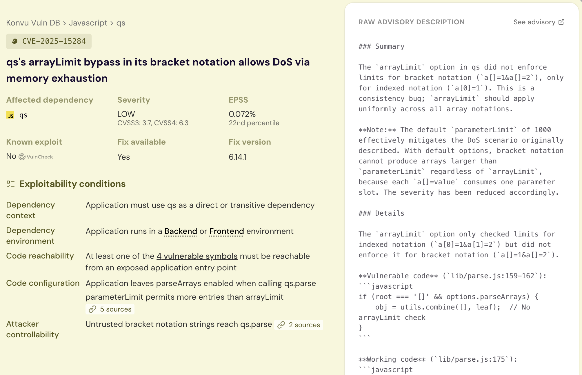 CVE enrichment view