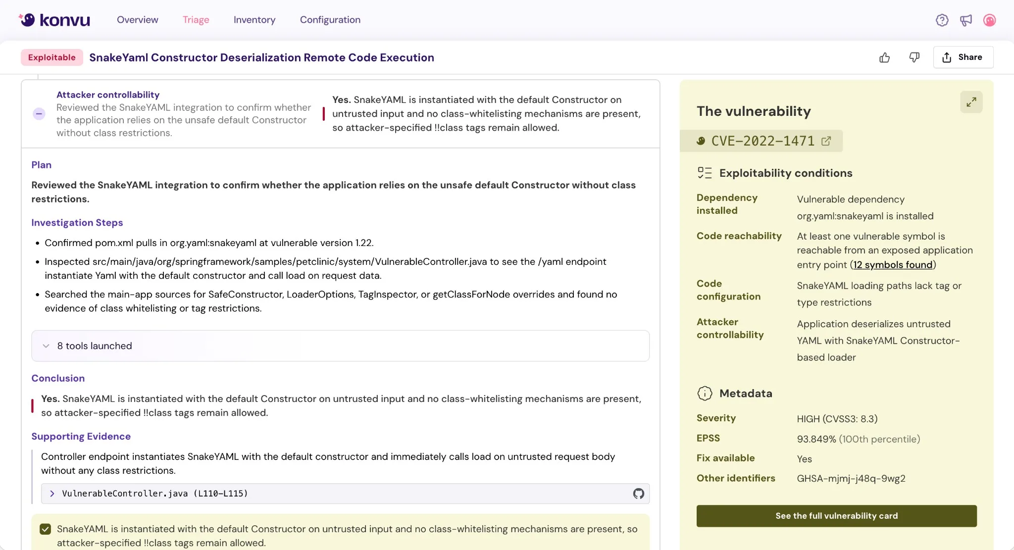 Configuration checking view