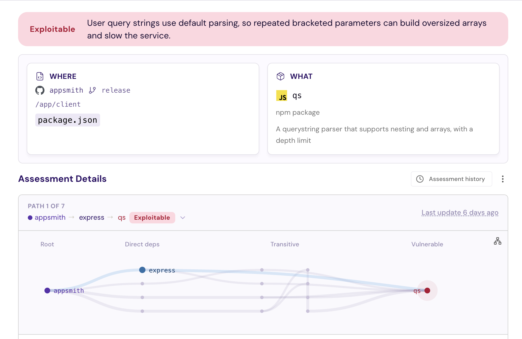 Code path analysis view