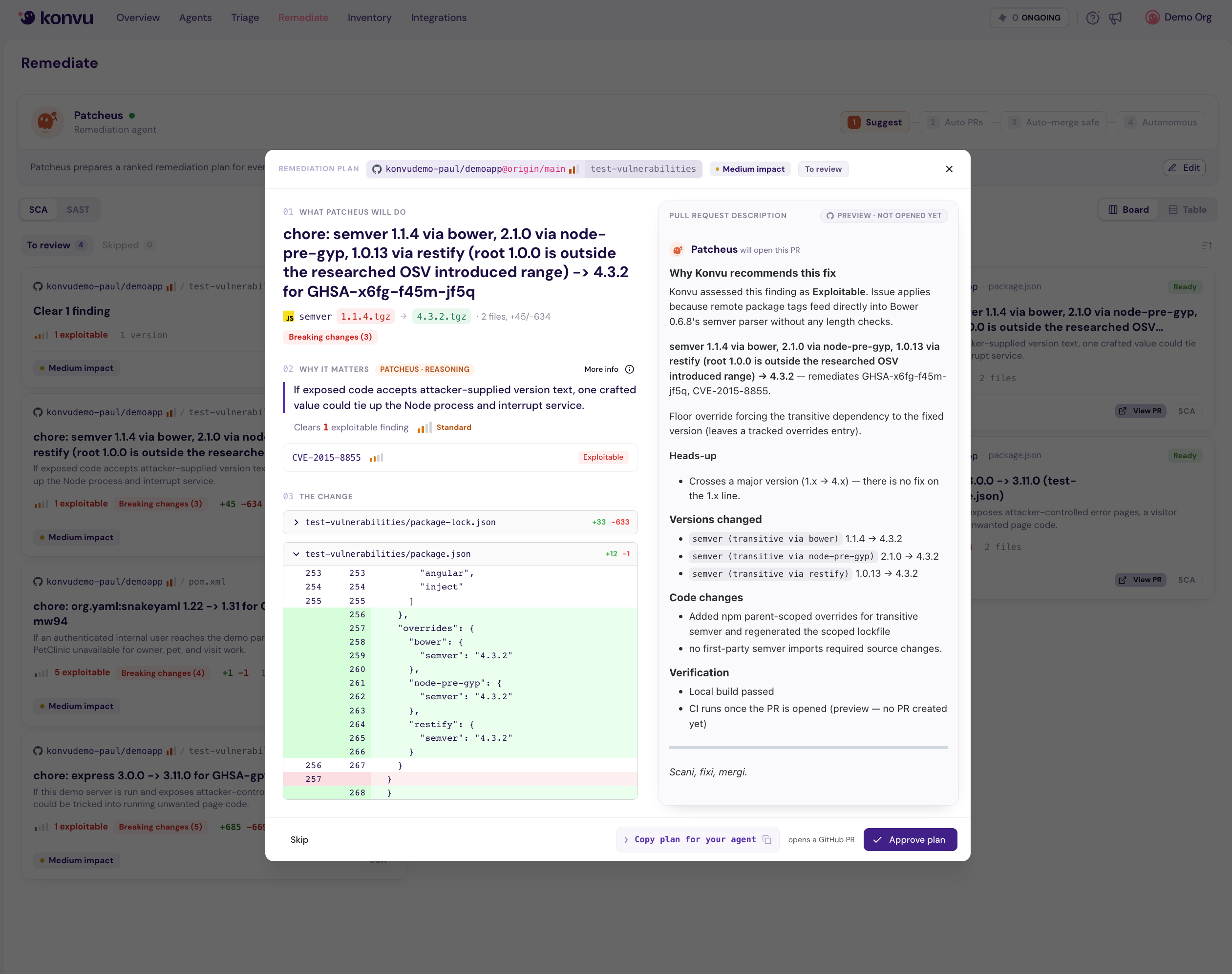 Fix pull request detail view