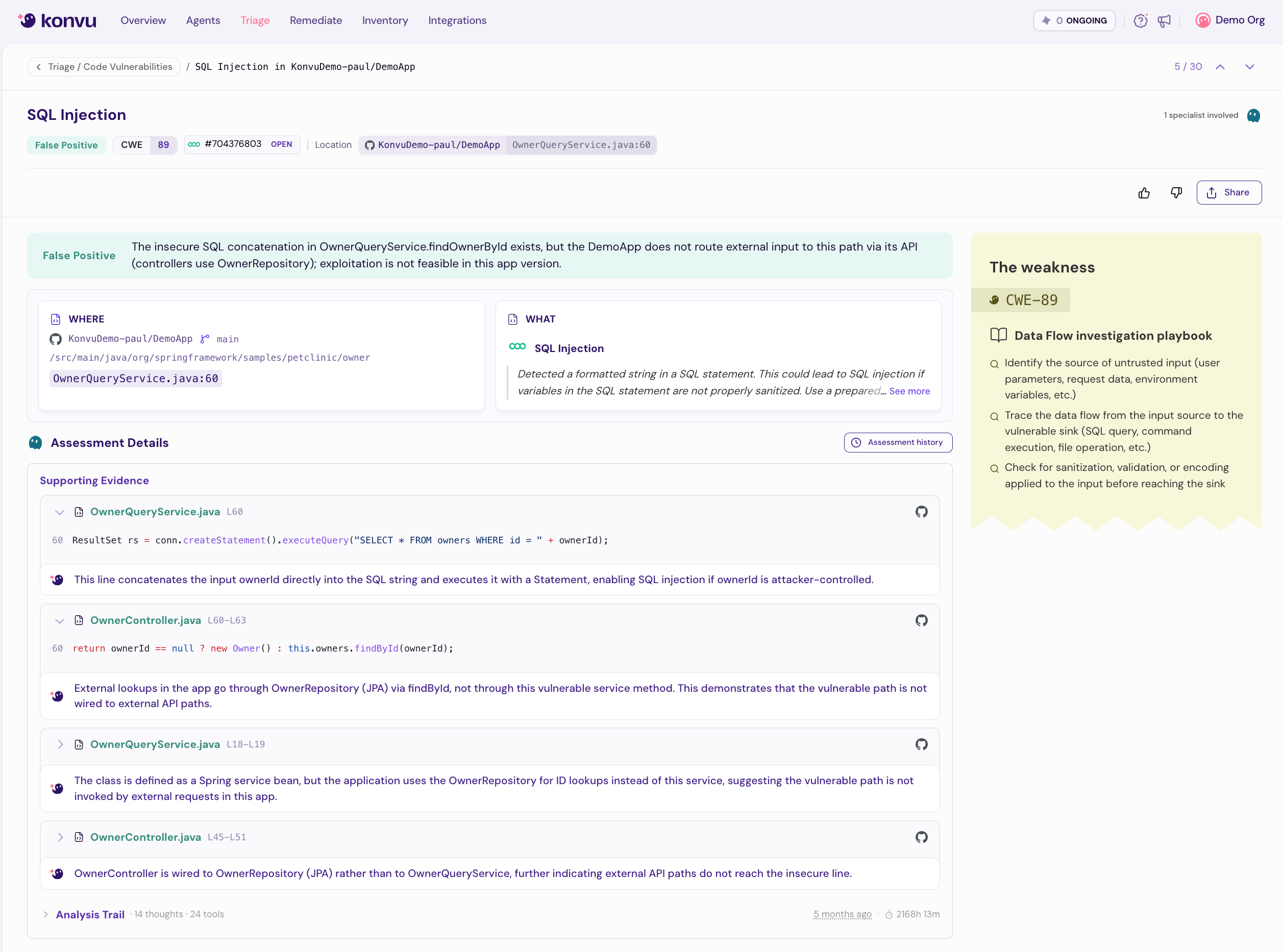 Data flow analysis dashboard